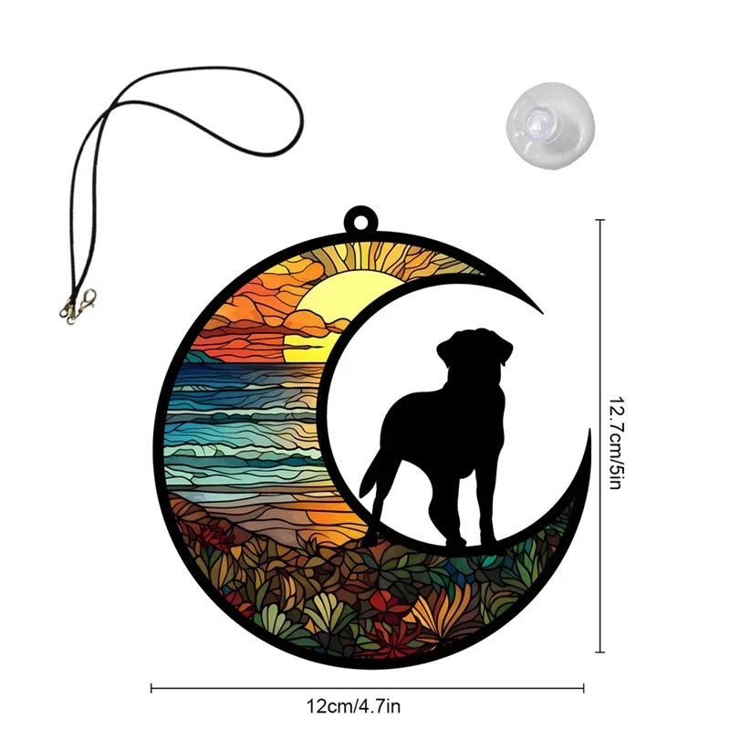 Colorful UV Printed Dog Acrylic Hang Decorations Home