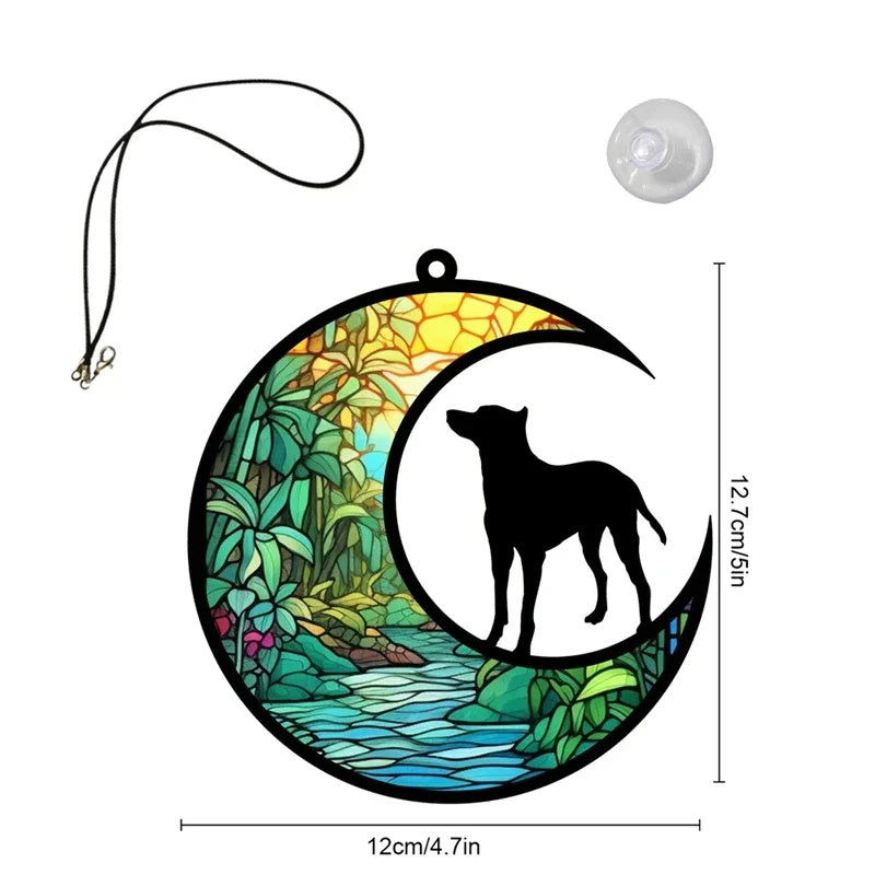 Colorful UV Printed Dog Acrylic Hang Decorations Home