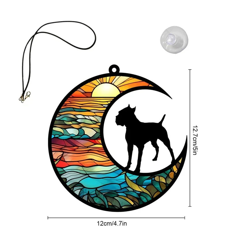 Colorful UV Printed Dog Acrylic Hang Decorations Home