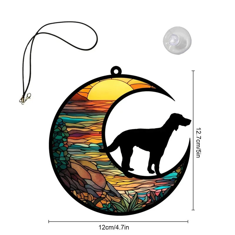 Colorful UV Printed Dog Acrylic Hang Decorations Home